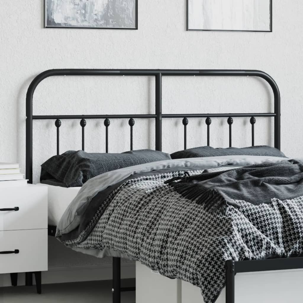 vidaXL Ersatz-Kopfteil Metall Schwarz 140 cm