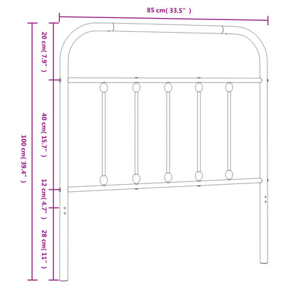 vidaXL Ersatz-Kopfteil Metall Weiß 80 cm