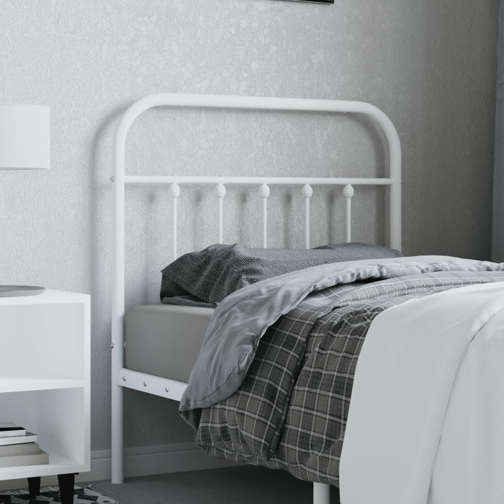 vidaXL Ersatz-Kopfteil Metall Weiß 80 cm