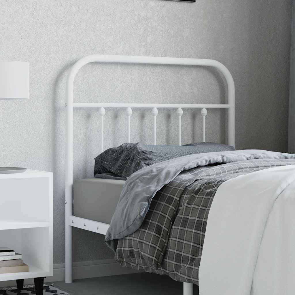 vidaXL Ersatz-Kopfteil Metall Weiß 90 cm