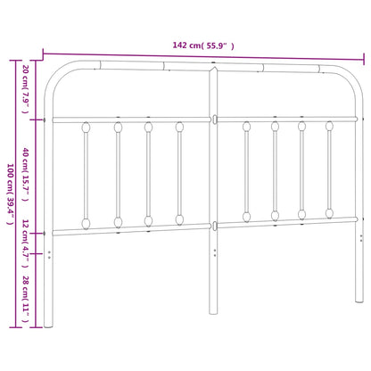 vidaXL Ersatz-Kopfteil Metall Weiß 135 cm