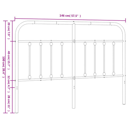 vidaXL Ersatz-Kopfteil Metall Weiß 140 cm