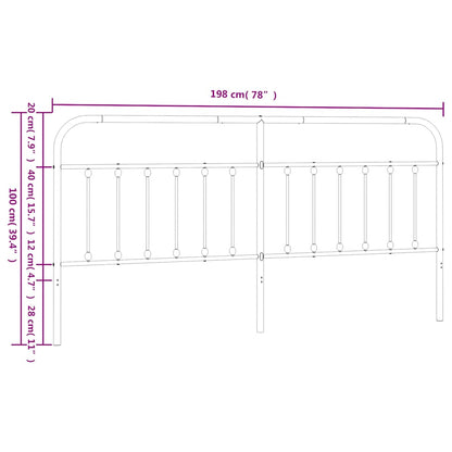 vidaXL Ersatz-Kopfteil Metall Weiß 193 cm