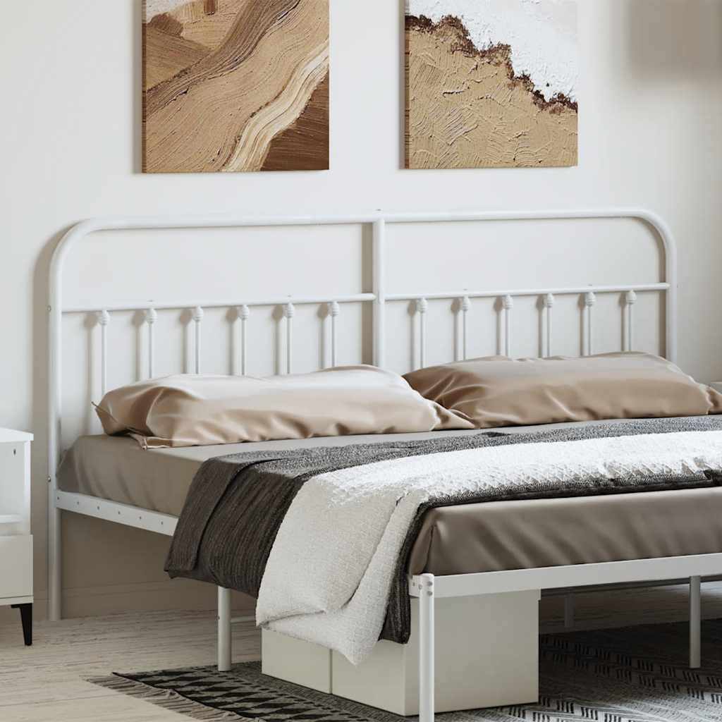 vidaXL Ersatz-Kopfteil Metall Weiß 193 cm