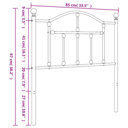 vidaXL Ersatz-Kopfteil Metall Schwarz 80 cm