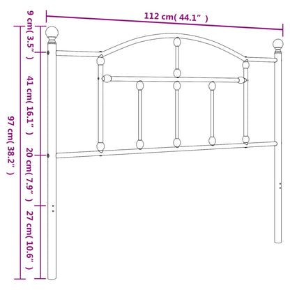vidaXL Ersatz-Kopfteil Metall Schwarz 107 cm