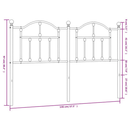 vidaXL Ersatz-Kopfteil Metall Schwarz 140 cm