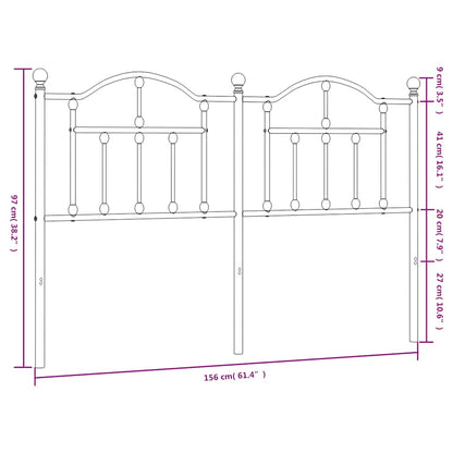 vidaXL Ersatz-Kopfteil Metall Schwarz 150 cm