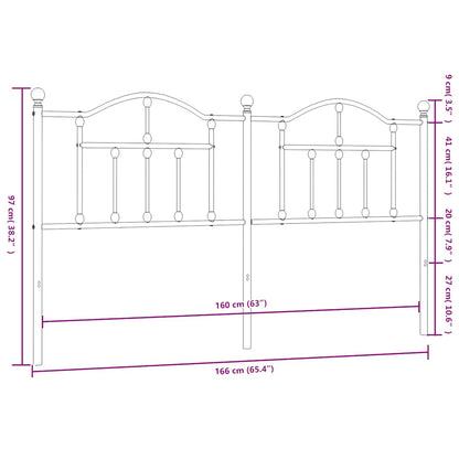 vidaXL Ersatz-Kopfteil Metall Schwarz 160 cm