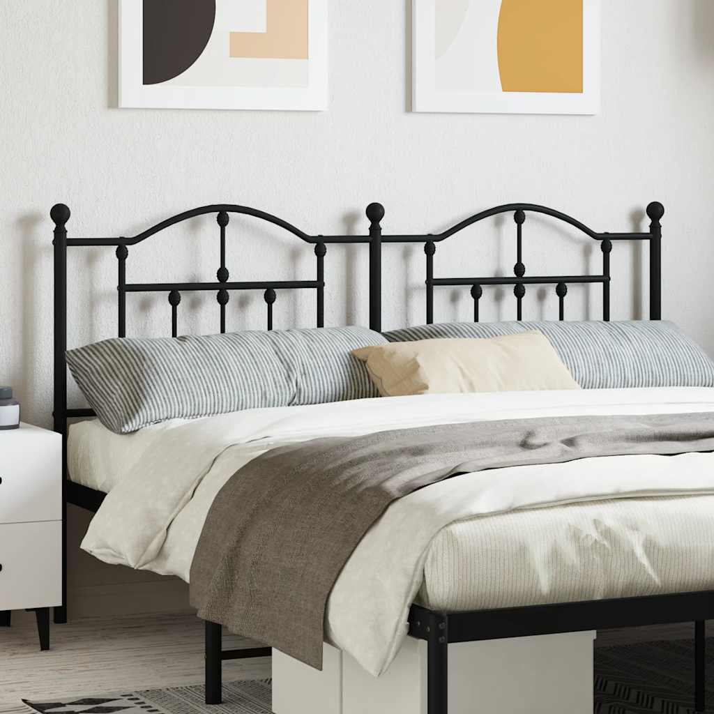 vidaXL Ersatz-Kopfteil Metall Schwarz 160 cm