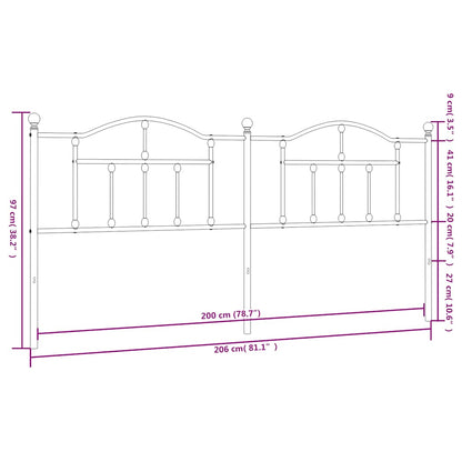 vidaXL Ersatz-Kopfteil Metall Schwarz 200 cm