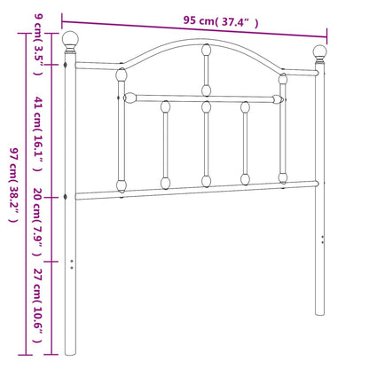 vidaXL Ersatz-Kopfteil Metall Weiß 90 cm