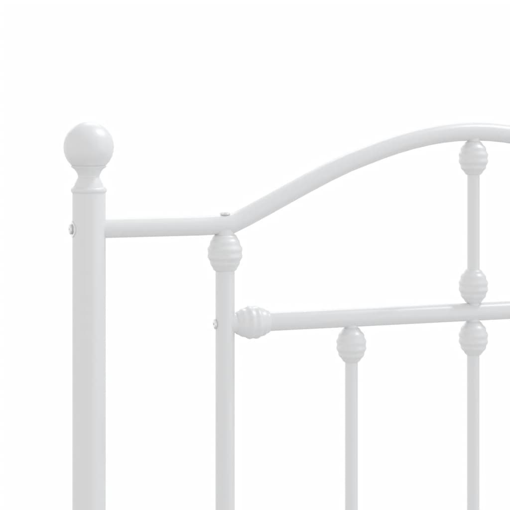 vidaXL Ersatz-Kopfteil Metall Weiß 107 cm