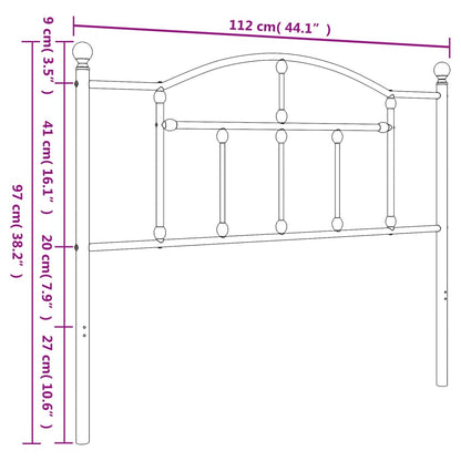 vidaXL Ersatz-Kopfteil Metall Weiß 107 cm