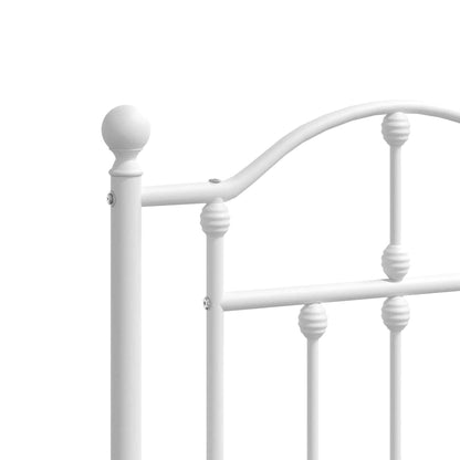 vidaXL Ersatz-Kopfteil Metall Weiß 135 cm