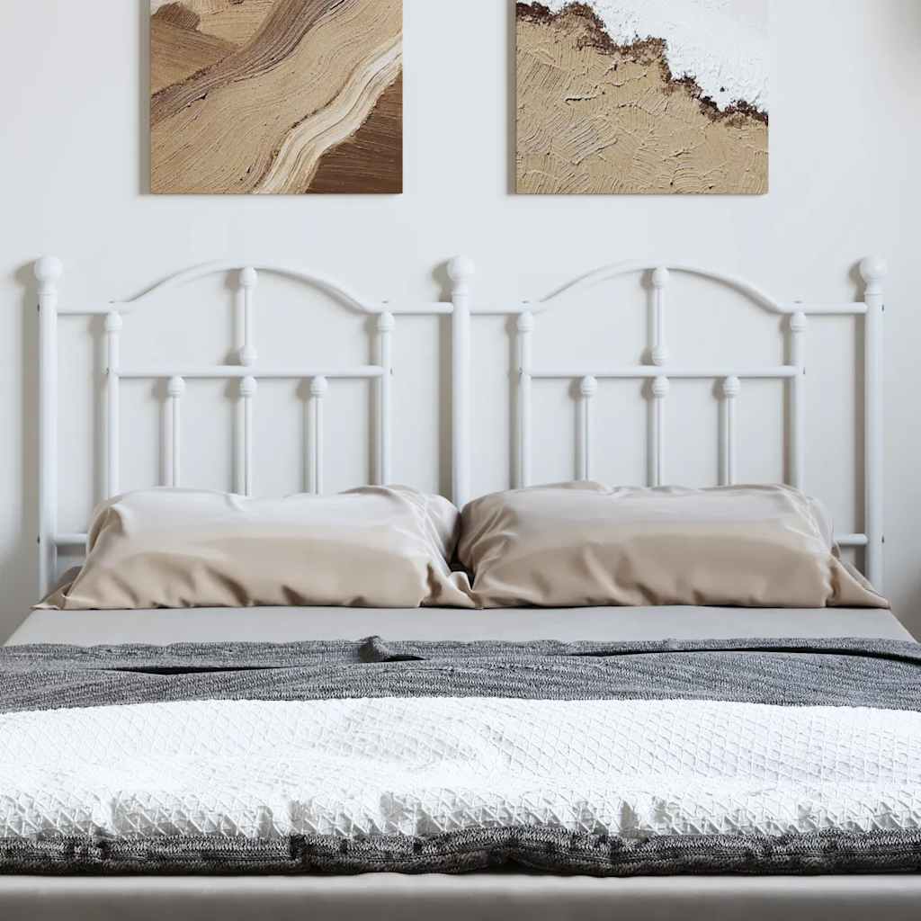 vidaXL Ersatz-Kopfteil Metall Weiß 150 cm