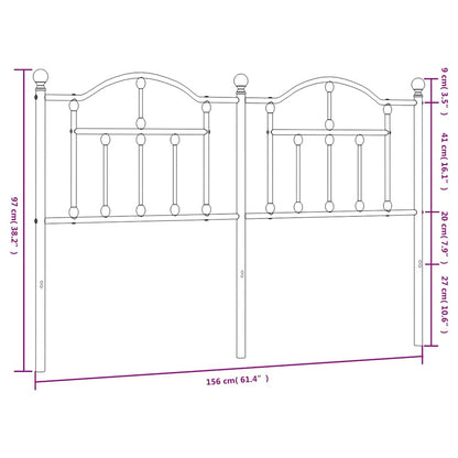 vidaXL Ersatz-Kopfteil Metall Weiß 150 cm