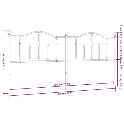 vidaXL Ersatz-Kopfteil Metall Weiß 200 cm