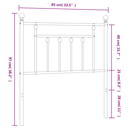 vidaXL Ersatz-Kopfteil Metall Schwarz 80 cm