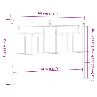 vidaXL Ersatz-Kopfteil Metall Schwarz 140 cm