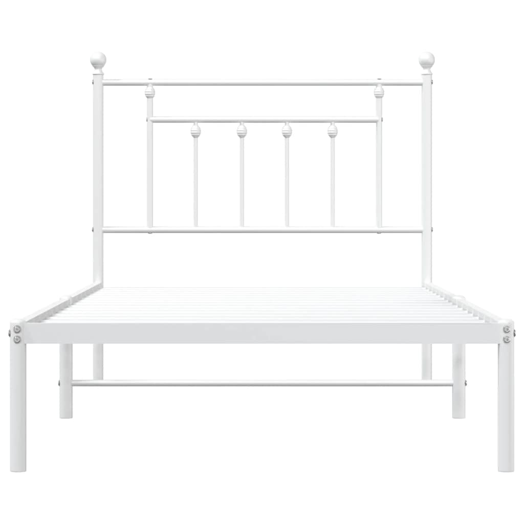 vidaXL Bettgestell mit Kopfteil Metall Weiß 100x190 cm
