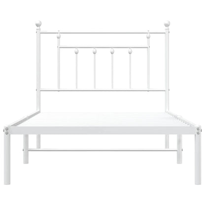 vidaXL Bettgestell mit Kopfteil Metall Weiß 100x190 cm