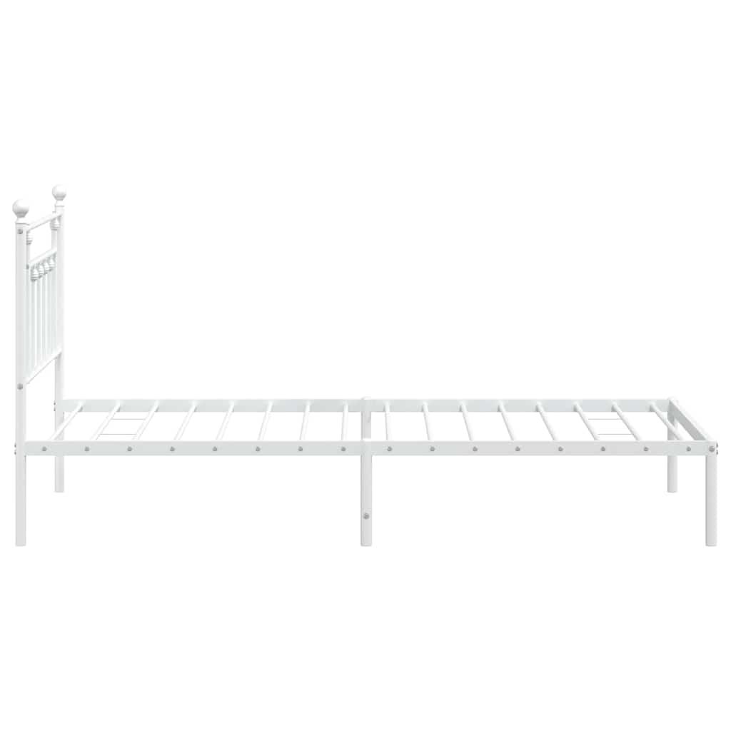vidaXL Bettgestell mit Kopfteil Metall Weiß 100x190 cm