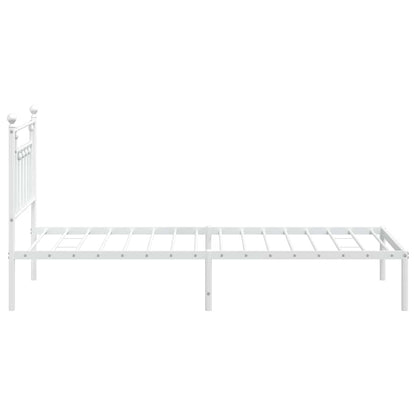 vidaXL Bettgestell mit Kopfteil Metall Weiß 100x190 cm