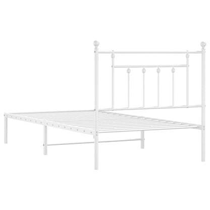vidaXL Bettgestell mit Kopfteil Metall Weiß 100x190 cm
