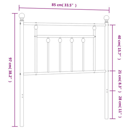 vidaXL Ersatz-Kopfteil Metall Weiß 80 cm