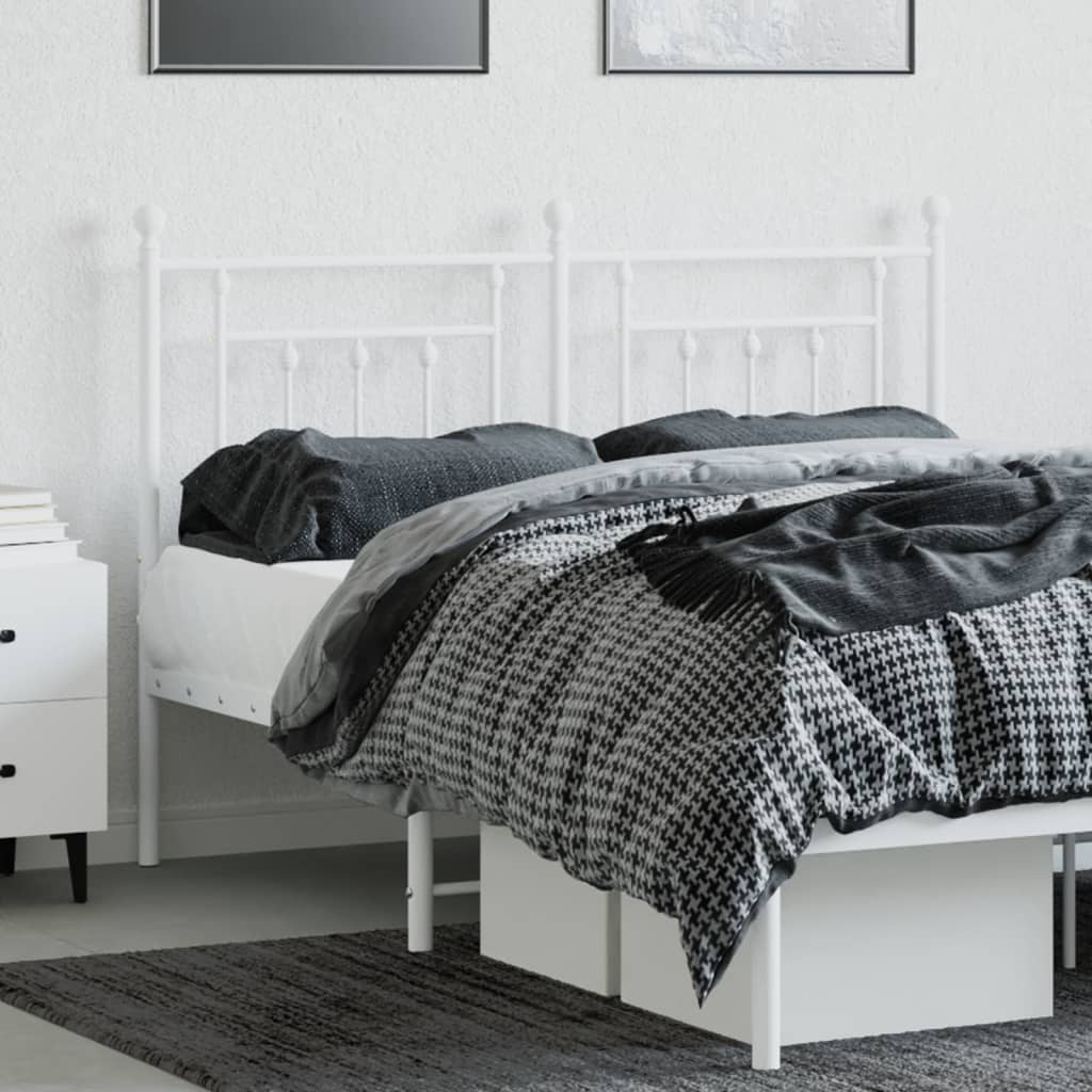 vidaXL Ersatz-Kopfteil Metall Weiß 140 cm