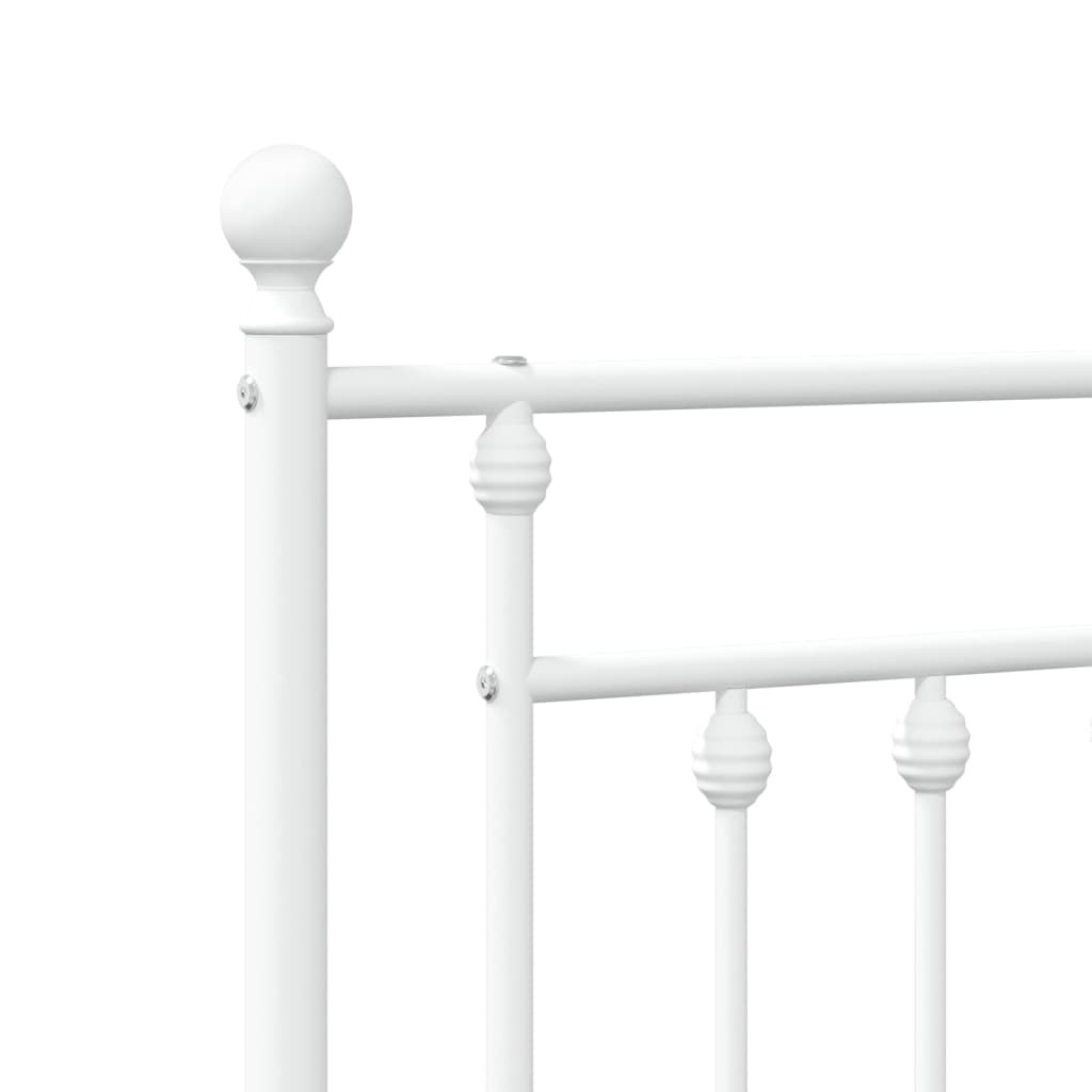 vidaXL Ersatz-Kopfteil Metall Weiß 140 cm