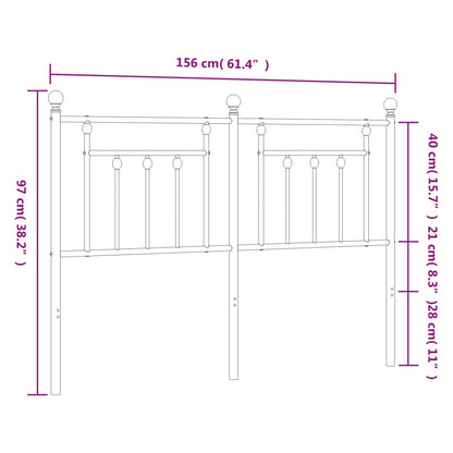 vidaXL Ersatz-Kopfteil Metall Weiß 150 cm