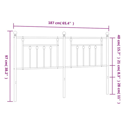vidaXL Ersatz-Kopfteil Metall Weiß 180 cm