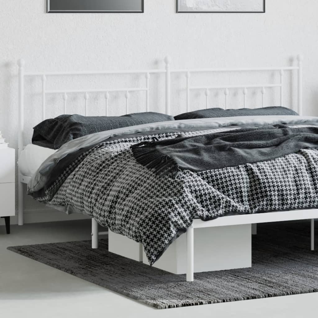 vidaXL Ersatz-Kopfteil Metall Weiß 200 cm