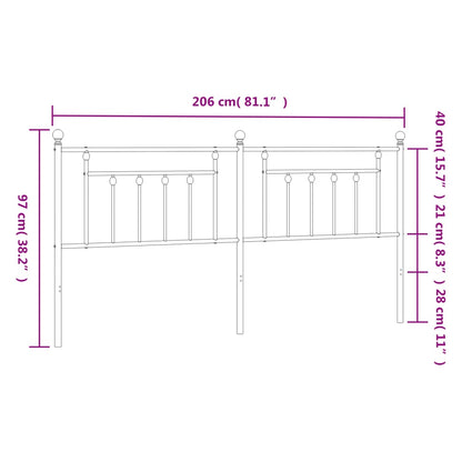 vidaXL Ersatz-Kopfteil Metall Weiß 200 cm