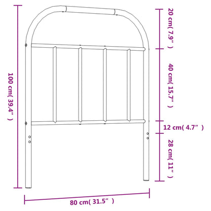 vidaXL Ersatz-Kopfteil Metall Schwarz 75 cm