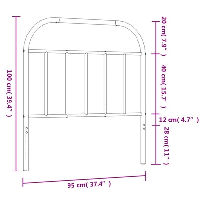 vidaXL Ersatz-Kopfteil Metall Schwarz 90 cm