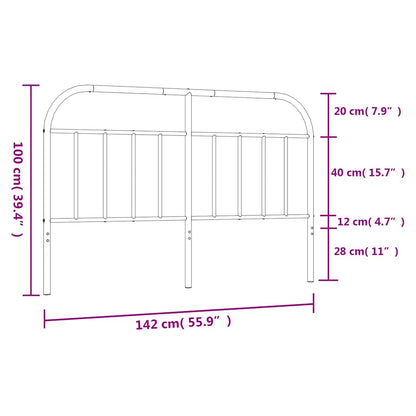 vidaXL Ersatz-Kopfteil Metall Schwarz 135 cm