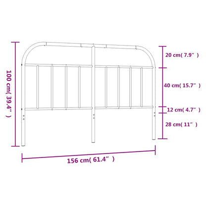 vidaXL Ersatz-Kopfteil Metall Schwarz 150 cm