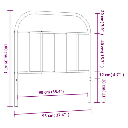 vidaXL Ersatz-Kopfteil Metall Weiß 90 cm