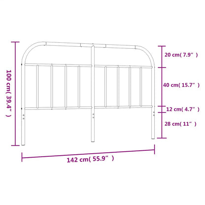 vidaXL Ersatz-Kopfteil Metall Weiß 135 cm