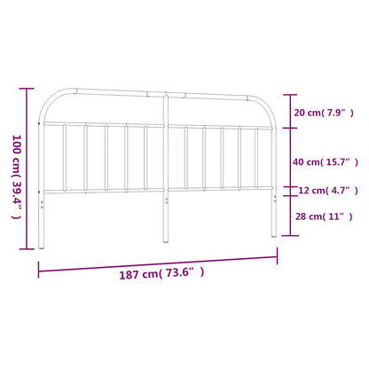 vidaXL Ersatz-Kopfteil Metall Weiß 180 cm
