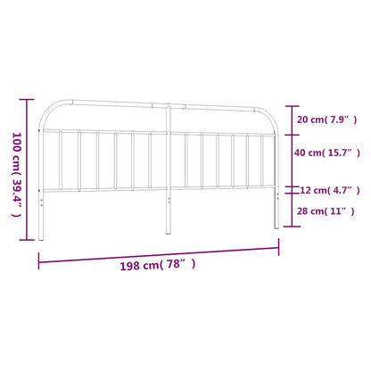 vidaXL Ersatz-Kopfteil Metall Weiß 193 cm