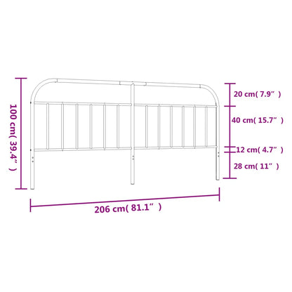 vidaXL Ersatz-Kopfteil Metall Weiß 200 cm
