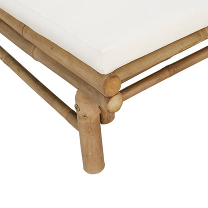 vidaXL Banc de jardin avec coussins blanc crème en bambou