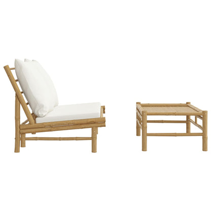 vidaXL Ensemble de jardin 2 pièces avec coussins crème bambou