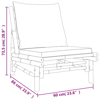 vidaXL Chaises de jardin 2 pcs avec coussins gris foncé Bambou