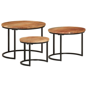 vidaXL Tables gigognes 3 pcs Bois d'acacia massif
