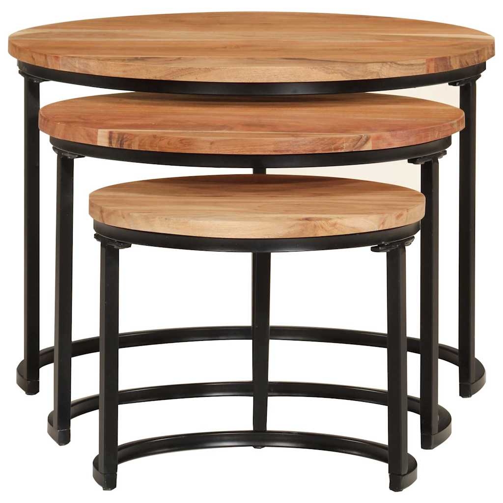 vidaXL Tables gigognes 3 pcs Bois d'acacia massif